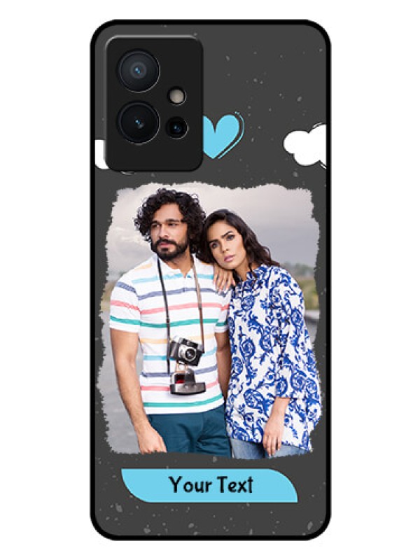 Custom Vivo Y75 5G Custom Glass Phone Case - Splashes with love doodles Design