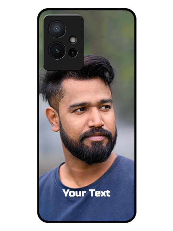 Custom Vivo Y75 5G Glass Mobile Cover: Photo with Text