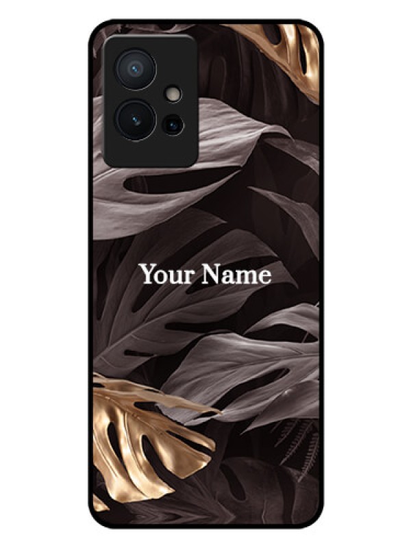 Custom Vivo Y75 5G Personalised Glass Phone Case - Wild Leaves digital paint Design