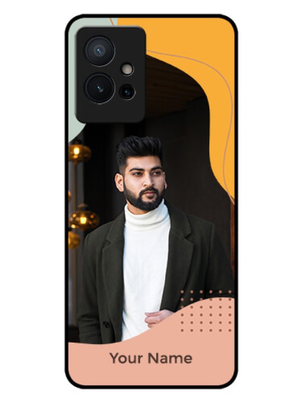 Custom Vivo Y75 5G Personalized Glass Phone Case - Tri-coloured overlay design