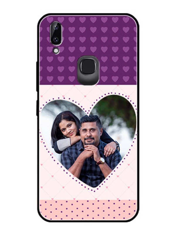 Custom Vivo Y83 Pro Custom Glass Phone Case  - Violet Love Dots Design