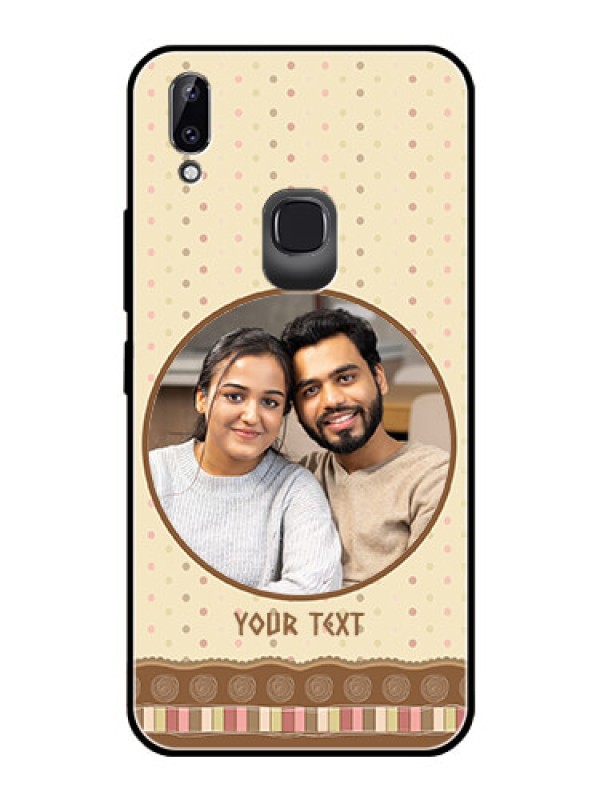 Custom Vivo Y83 Pro Custom Glass Mobile Case  - Brown Dotted Mobile Case Design