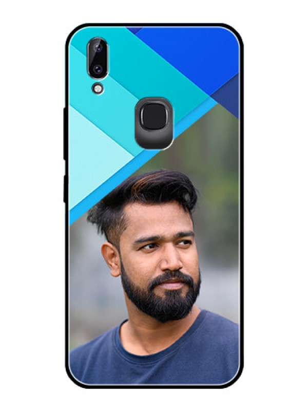 Custom Vivo Y83 Pro Custom Glass Phone Case  - Blue Pattern Design