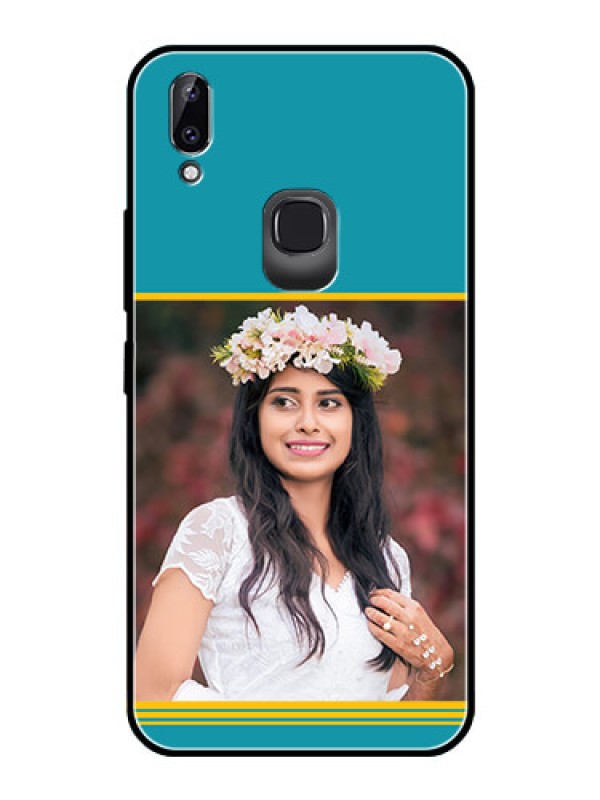 Custom Vivo Y83 Pro Custom Glass Phone Case  - Yellow & Blue Design 