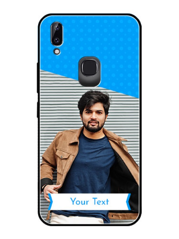 Custom Vivo Y83 Pro Photo Printing on Glass Case  - Simple Blue Color Design