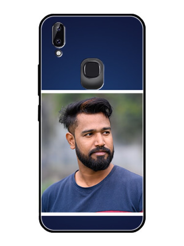 Custom Vivo Y83 Pro Personalized Glass Phone Case  - Simple Royal Blue Design