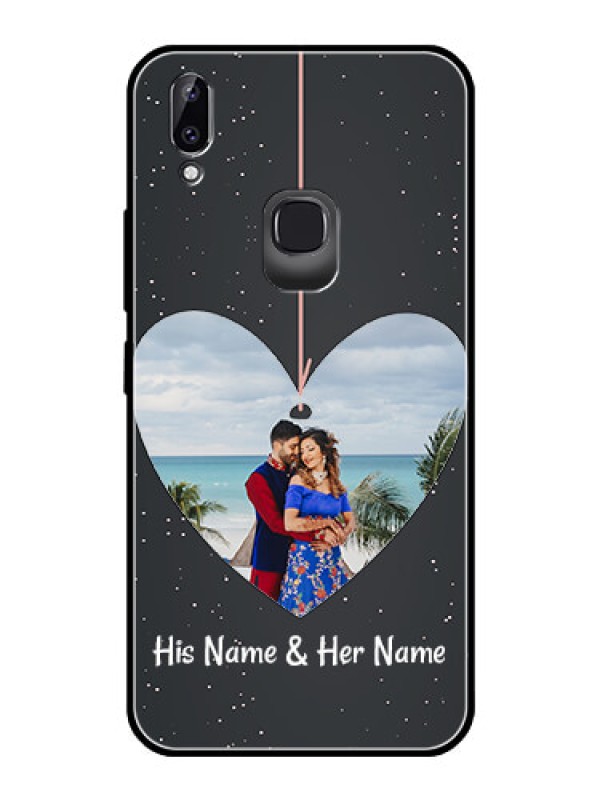 Custom Vivo Y83 Pro Custom Glass Phone Case  - Hanging Heart Design