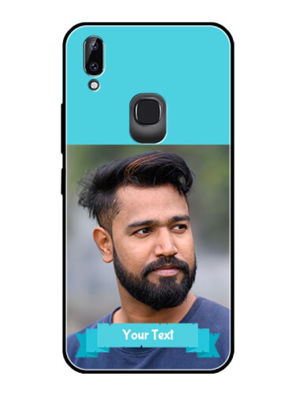 Custom Vivo Y83 Pro Personalized Glass Phone Case  - Simple Blue Color Design