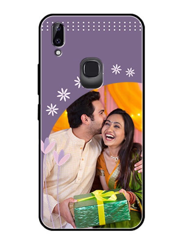Custom Vivo Y83 Pro Custom Glass Mobile Case  - Lavender flowers design 