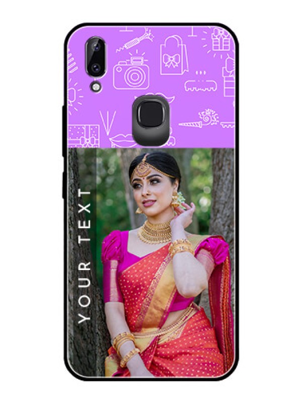 Custom Vivo Y83 Pro Custom Glass Mobile Case  - Birthday Icons Design