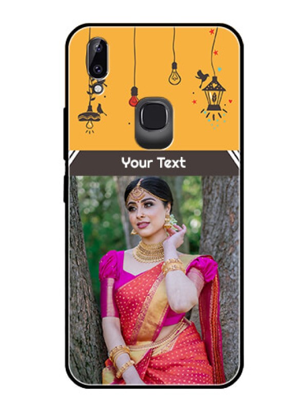Custom Vivo Y83 Pro Custom Glass Mobile Case  - with Family Picture and Icons 