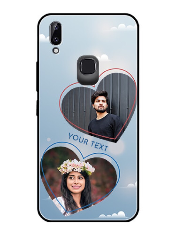 Custom Vivo Y83 Pro Custom Glass Mobile Case  - Blue Color Couple Design 