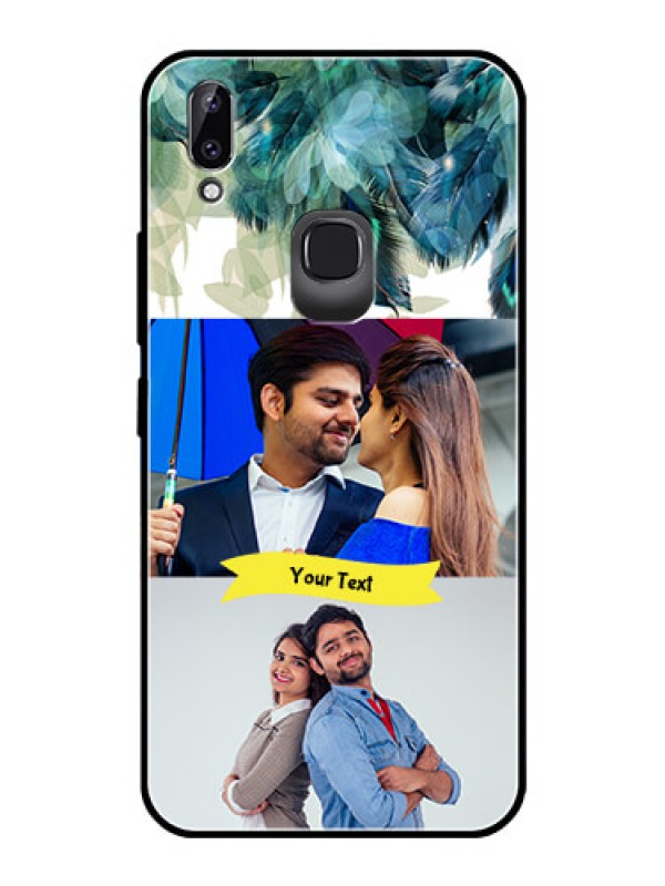 Custom Vivo Y83 Pro Personalized Glass Phone Case  - Image with Boho Peacock Feather Design