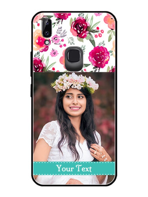 Custom Vivo Y83 Pro Custom Glass Phone Case  - Watercolor Floral Design
