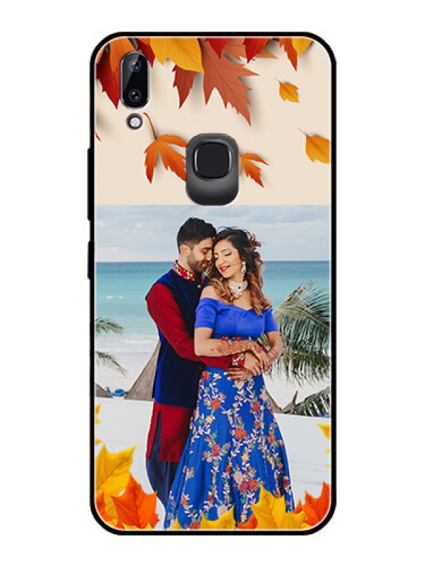 Custom Vivo Y83 Pro Photo Printing on Glass Case  - Autumn Maple Leaves Design