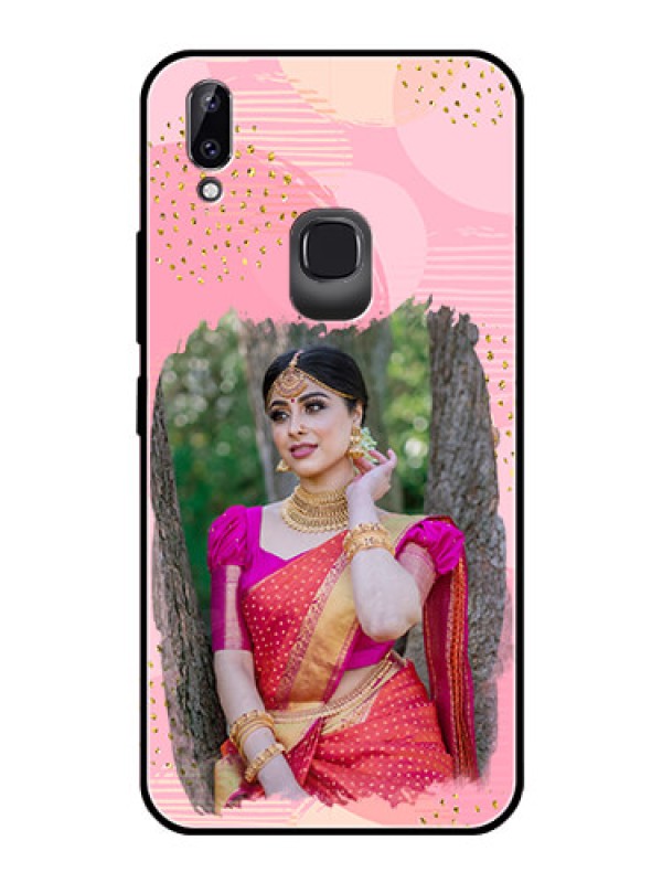 Custom Vivo Y83 Pro Personalized Glass Phone Case  - Gold Glitter Splash Design