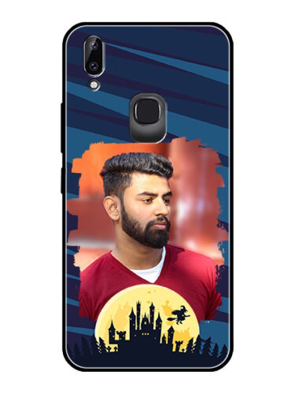 Custom Vivo Y83 Pro Photo Printing on Glass Case  - Halloween Witch Design 