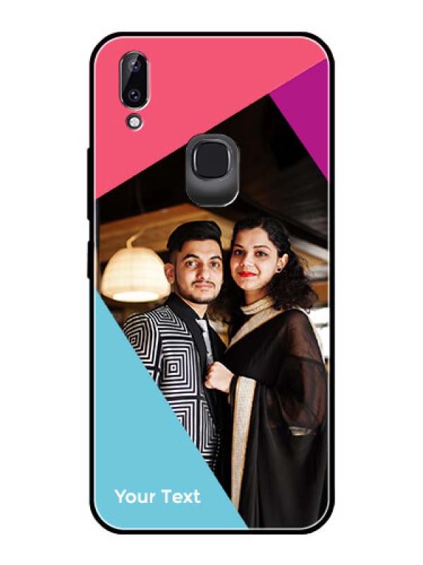 Custom Vivo Y83 Pro Custom Glass Mobile Case - Stacked Triple colour Design