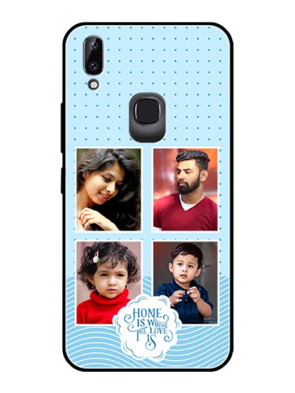 Custom Vivo Y83 Pro Custom Glass Phone Case - Cute love quote with 4 pic upload Design