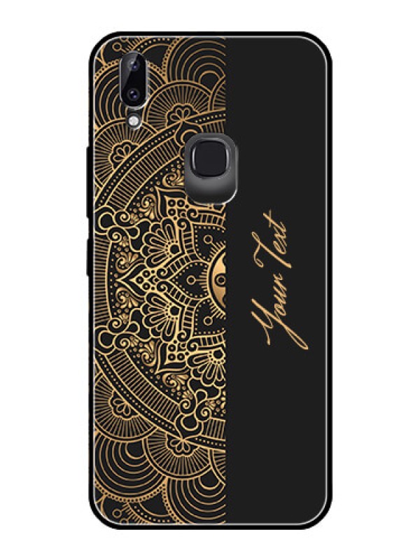 Custom Vivo Y83 Pro Photo Printing on Glass Case - Mandala art with custom text Design
