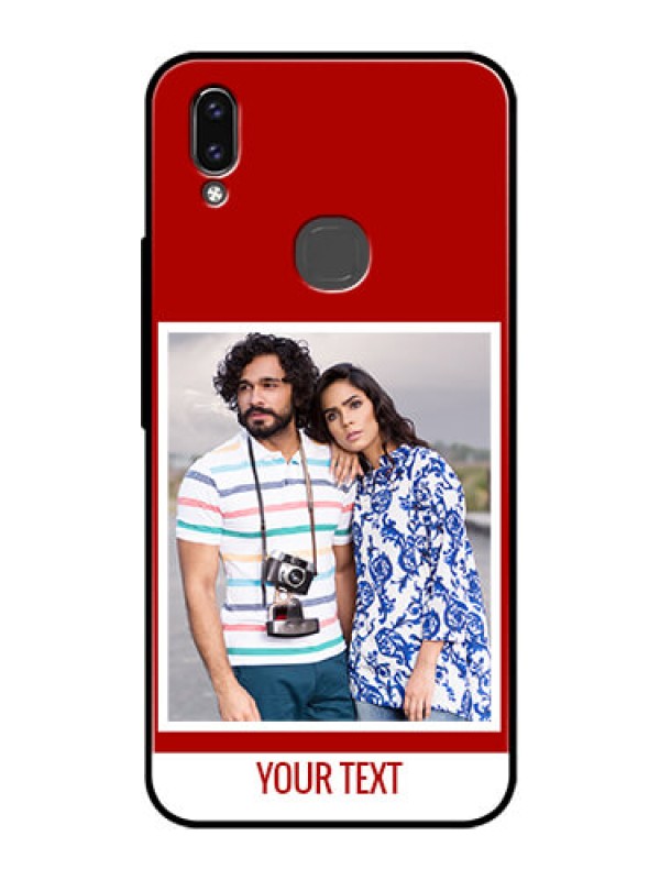 Custom Vivo Y85 Personalized Glass Phone Case - Simple Red Color Design