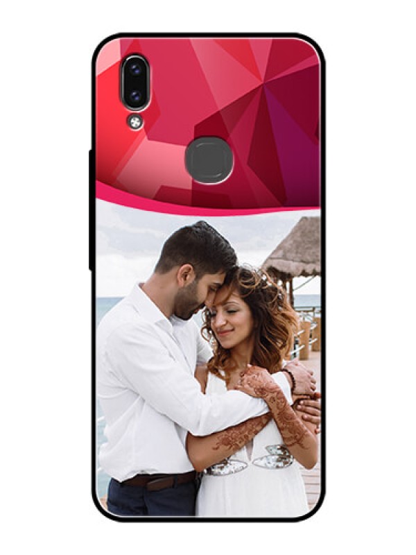 Custom Vivo Y85 Custom Glass Mobile Case - Red Abstract Design