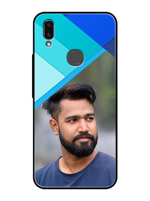 Custom Vivo Y85 Custom Glass Phone Case - Blue Pattern Design