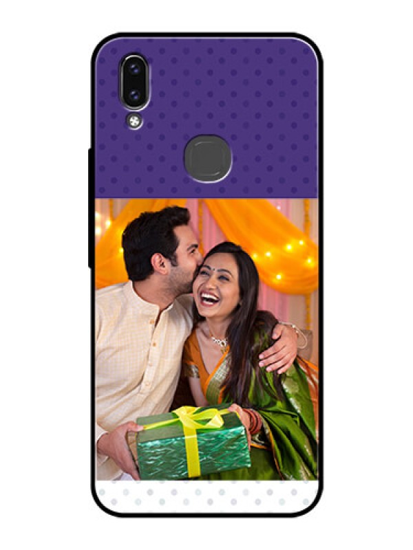 Custom Vivo Y85 Personalized Glass Phone Case - Violet Pattern Design