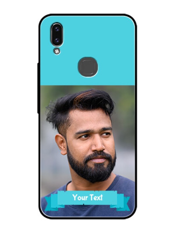 Custom Vivo Y85 Personalized Glass Phone Case - Simple Blue Color Design