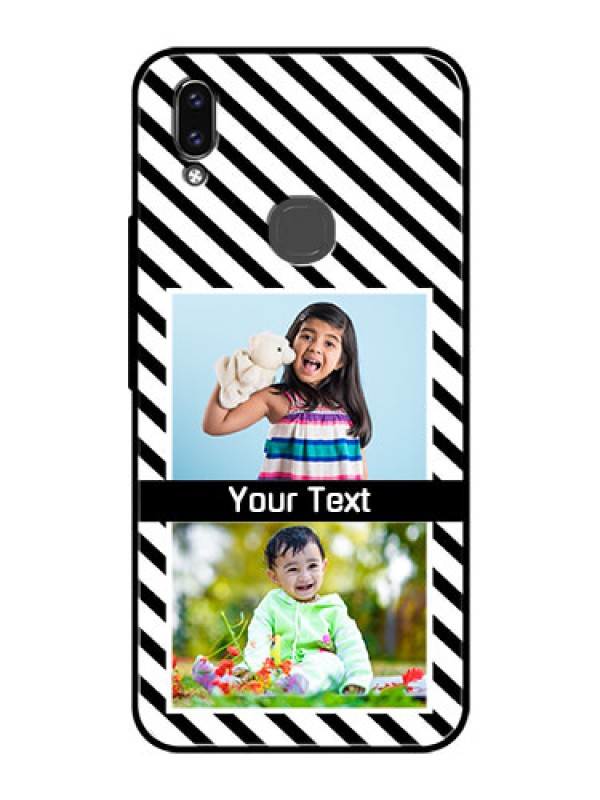 Custom Vivo Y85 Photo Printing on Glass Case - Black And White Stripes Design