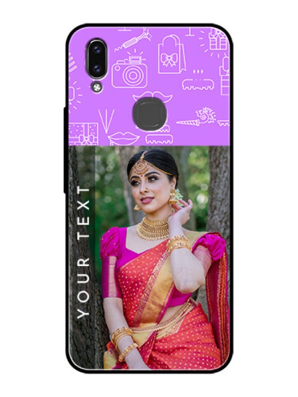 Custom Vivo Y85 Custom Glass Mobile Case - Birthday Icons Design