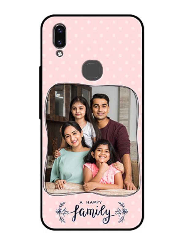Custom Vivo Y85 Custom Glass Phone Case - Family with Dots Design