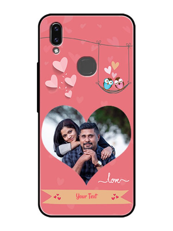 Custom Vivo Y85 Personalized Glass Phone Case - Peach Color Love Design