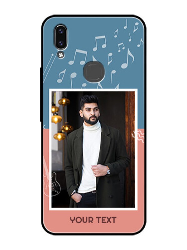 Custom Vivo Y85 Photo Printing on Glass Case - with Color Musical Note Design