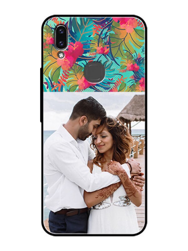 Custom Vivo Y85 Photo Printing on Glass Case - Watercolor Floral Design
