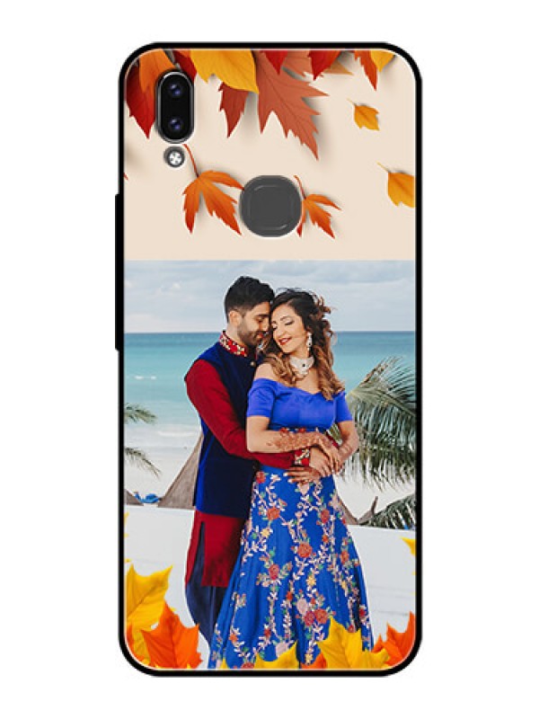 Custom Vivo Y85 Photo Printing on Glass Case - Autumn Maple Leaves Design