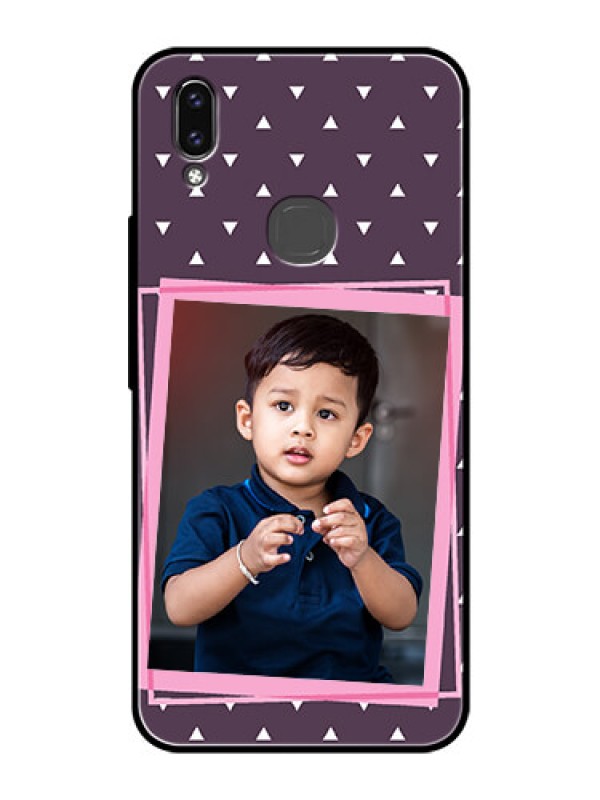 Custom Vivo Y85 Custom Glass Mobile Case - Triangle Pattern Dotted Design