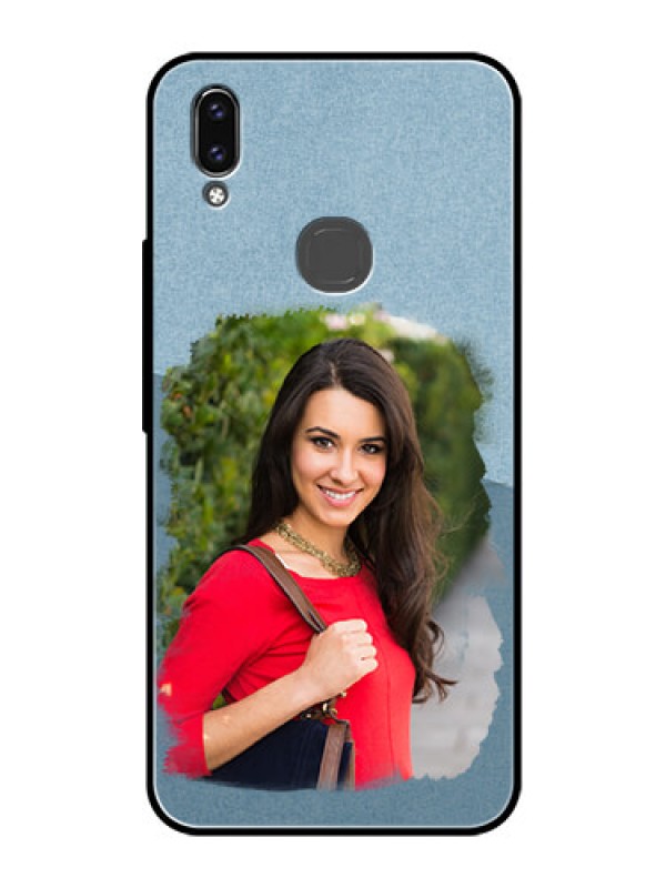 Custom Vivo Y85 Custom Glass Mobile Case - Grunge Line Art Design