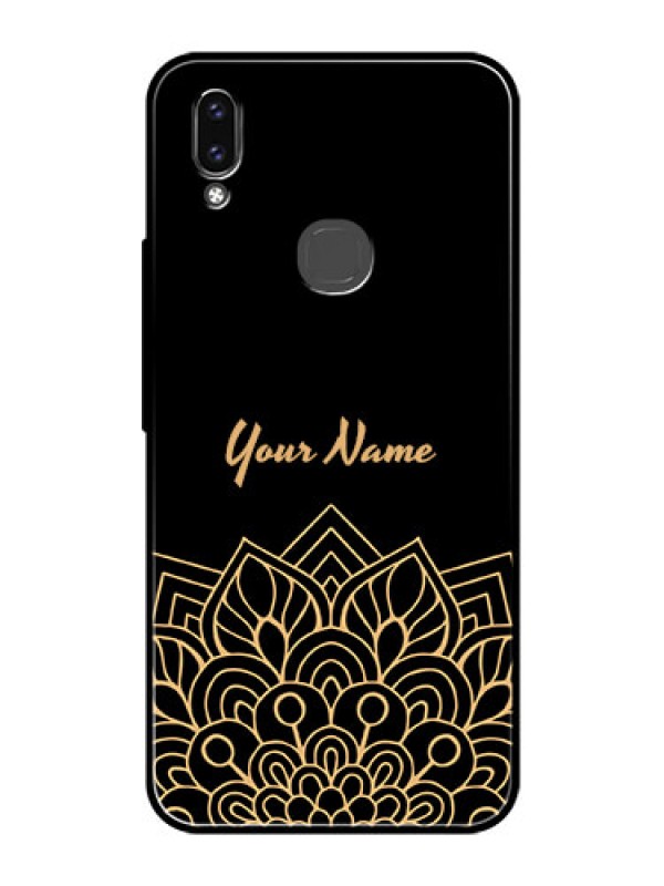 Custom Vivo Y85 Custom Glass Phone Case - Golden mandala Design