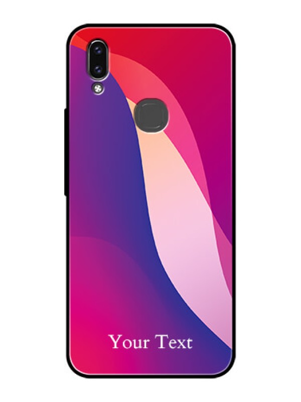 Custom Vivo Y85 Personalized Glass Phone Case - Digital abstract Overlap Design