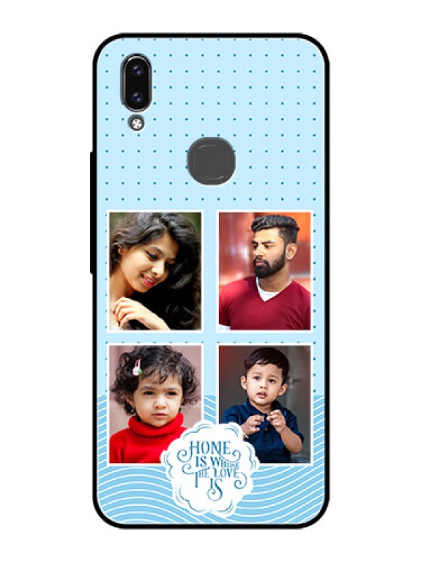 Custom Vivo Y85 Custom Glass Phone Case - Cute love quote with 4 pic upload Design