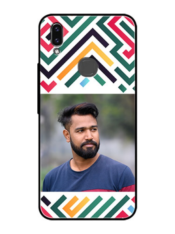 Custom Vivo Y85 Personalized Glass Phone Case - Colorful Maze Pattern Design
