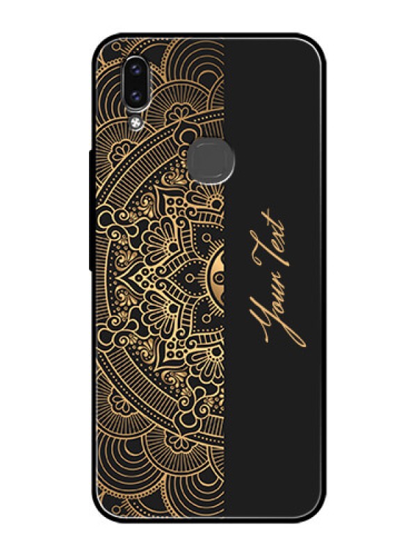 Custom Vivo Y85 Photo Printing on Glass Case - Mandala art with custom text Design