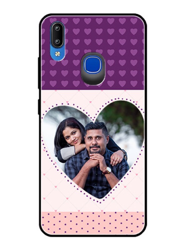 Custom Vivo Y91 Custom Glass Phone Case  - Violet Love Dots Design
