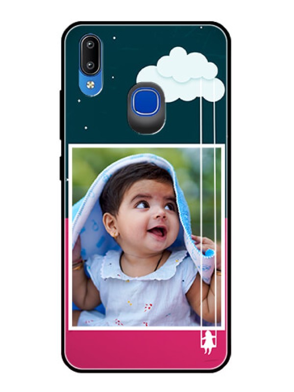 Custom Vivo Y91 Custom Glass Phone Case  - Cute Girl with Cloud Design
