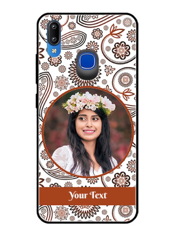 Custom Vivo Y91 Custom Glass Mobile Case  - Abstract Floral Design 