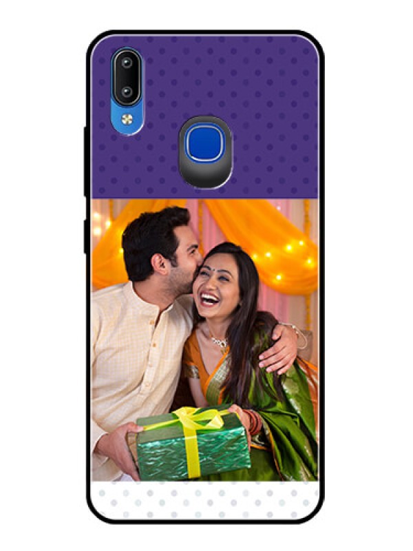Custom Vivo Y91 Personalized Glass Phone Case  - Violet Pattern Design