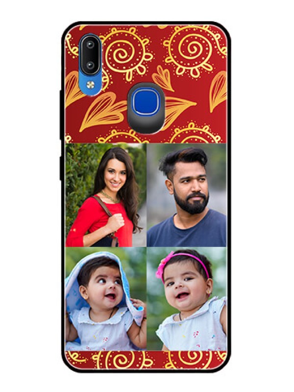 Custom Vivo Y91 Photo Printing on Glass Case  - 4 Image Traditional Design