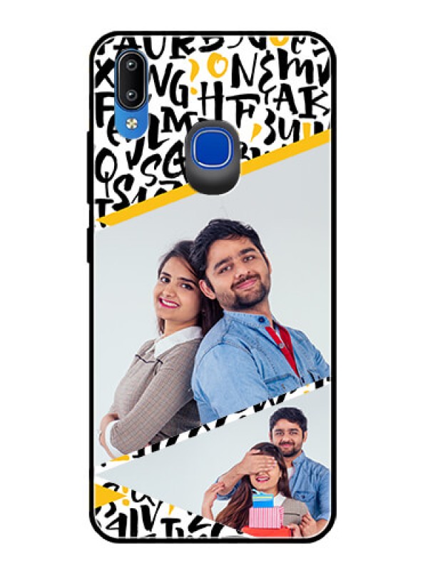 Custom Vivo Y91 Custom Glass Mobile Case  - Letters Pattern Design