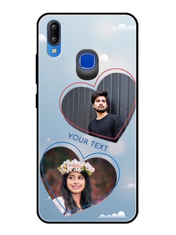 Custom Vivo Y91 Custom Glass Mobile Case  - Blue Color Couple Design 
